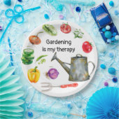 Gardening is mijn therapie groente-watersprot   papieren bordje (Feest)