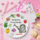 Gardening is mijn therapie groente-watersprot   papieren bordje (Feest)