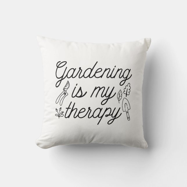 Gardening is mijn therapie kussen (Voorkant)