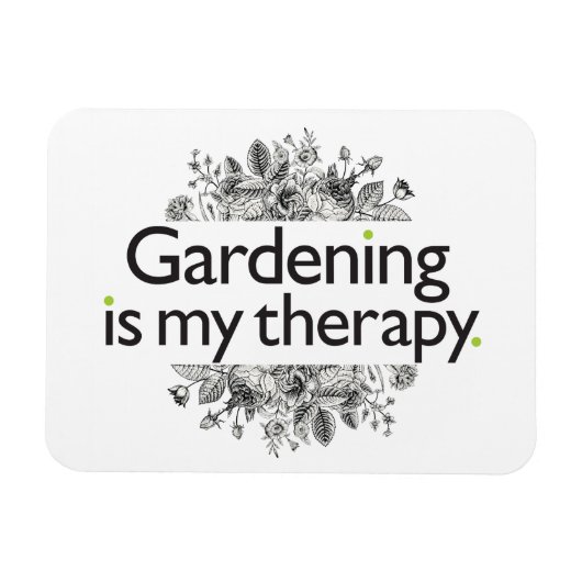 Gardening is mijn therapie magneet (Horizontaal)