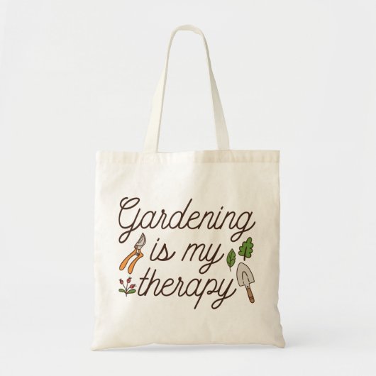 Gardening is mijn therapie tote bag (Voorkant)