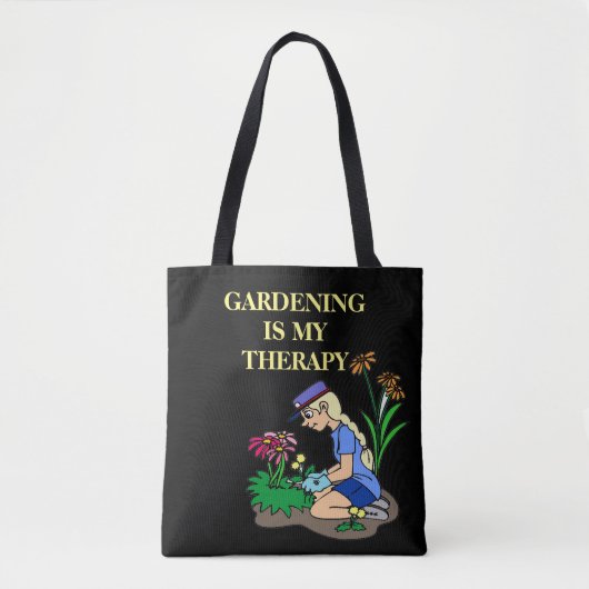 Gardening is mijn therapie tote bag (Voorkant)