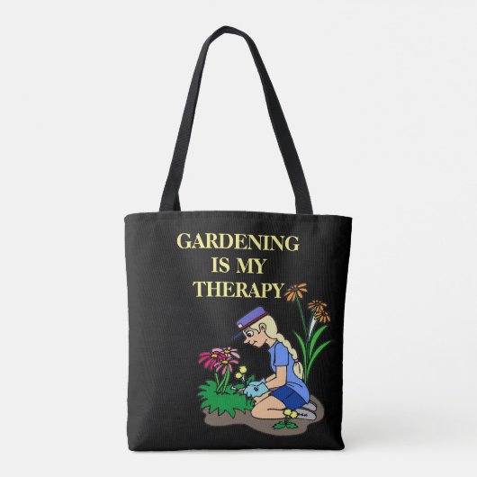 Gardening is mijn therapie tote bag (Achterkant)