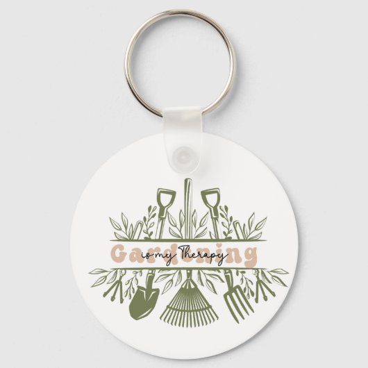 Gardening is my Therapie Sleutelhanger (Voorkant)