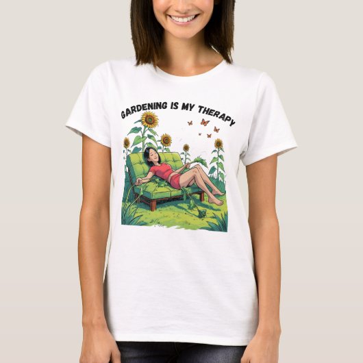 Gardening Is My Therapy T-Shirt (Voorkant)