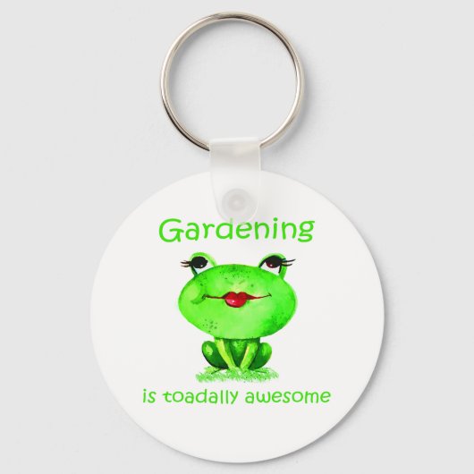Gardening is Toadally Geweldige Fun Toad Quote Sleutelhanger (Voorkant)