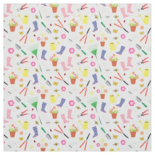 Gardening-items Patroon Stof (Swatch)