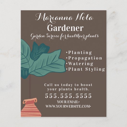 Gardening Landscaping Gardener Plant Business Flyer (Voorkant)