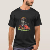 Gardening Lawn Mower Outfit voor Funny Skeleton Lo T-shirt (Voorkant)