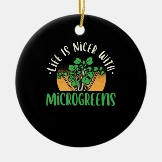 Gardening - Levensduur met microgreens Keramisch Ornament (Voorkant)