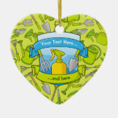 Gardening met banners keramisch ornament (Voorkant)