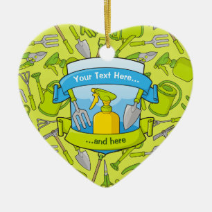 Gardening met banners keramisch ornament