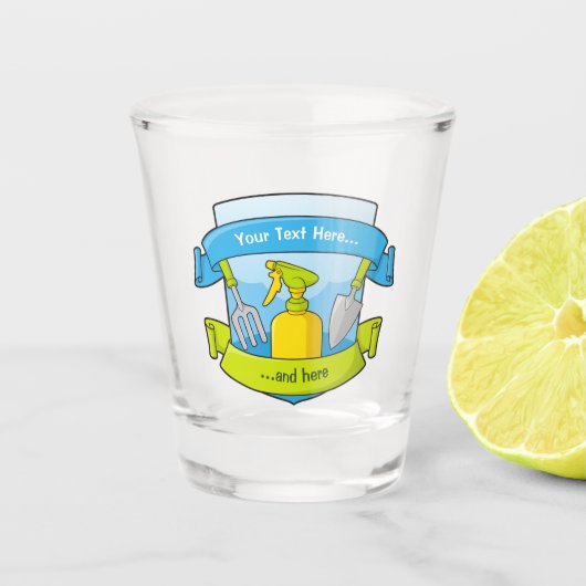 Gardening met banners shot glas (Voorkant)