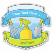 Gardening met banners sticker (Voorkant)