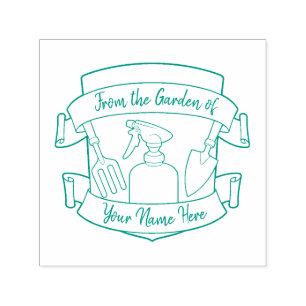Gardening met banners zelfinkend stempel
