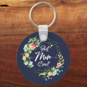 Gardening Moeders Beste moeder ooit Floral Garland Sleutelhanger (Voorkant)