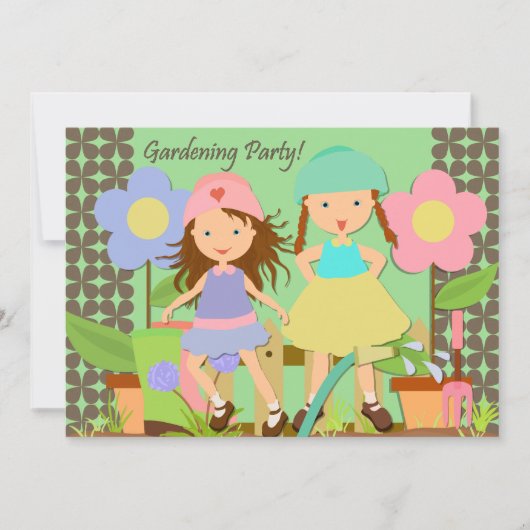 Gardening Party 5x7 Birthday Invitation Kaart (Voorkant)