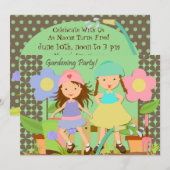 Gardening Party 5x7 Birthday Invitation Kaart (Voorkant / Achterkant)