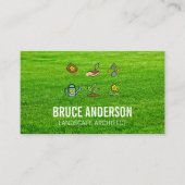 Gardening-pictogrammen | Korting op de achtergrond Visitekaartje (Voorkant)