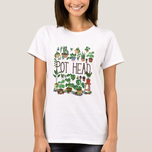 Gardening Potlood Plant Pot Head T-shirt (Voorkant)