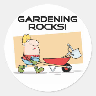 Gardening Rocks T-shirts en Gifts Ronde Sticker