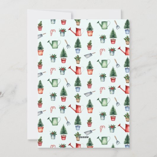 Gardening Santa Merry Christmas Vegetable Garden Feestdagenkaart (Achterkant)