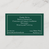 Gardening Service Visitekaartje (Achterkant)