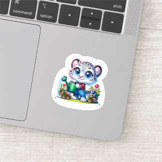 Gardening Snow Leopard Stickers