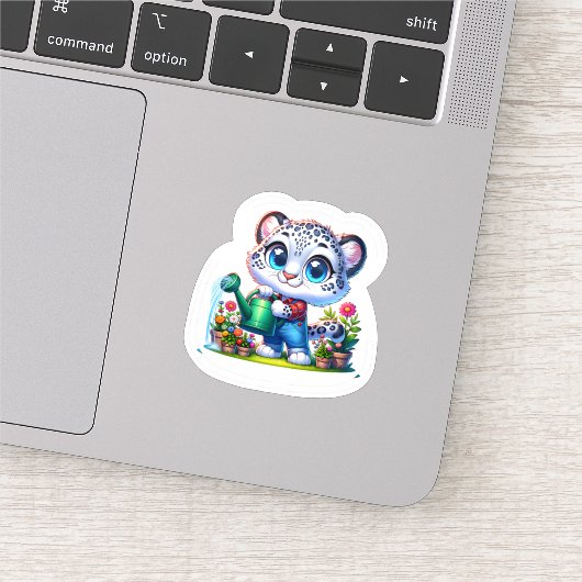 Gardening Snow Leopard Stickers (Detail)