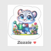 Gardening Snow Leopard Stickers (Vel)