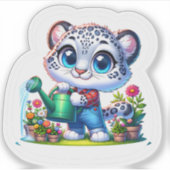 Gardening Snow Leopard Stickers (Voorkant)