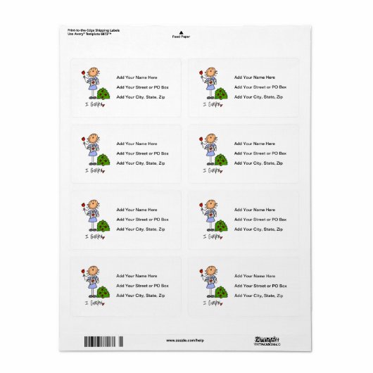 Gardening Stick Figuur Etiket (Full Sheet)