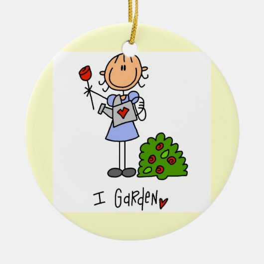 Gardening Stick Figuur Keramisch Ornament (Voorkant)