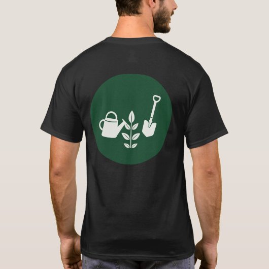 Gardening Tools & Plant - Simple Green Circle T-shirt (Achterkant)