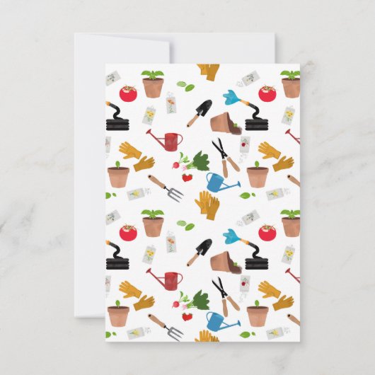 Gardening Tools Planten Gardener Nursery Pattern Bedankkaart (Achterkant)