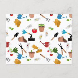 Gardening Tools Planten Gardener Nursery Pattern Feestdagenkaart