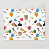 Gardening Tools Planten Gardener Nursery Pattern Feestdagenkaart (Voorkant)