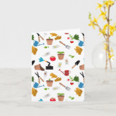 Gardening Tools Planten Gardener Nursery Pattern Kaart (Gele Bloem)