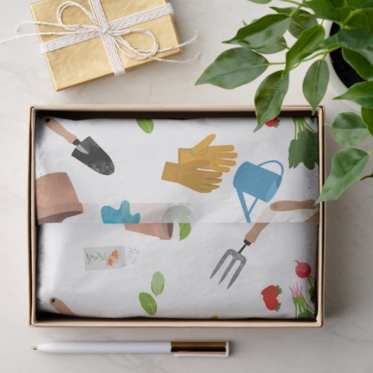 Gardening Tools Planten Gardener Nursery Pattern Tissuepapier (Geschenk)