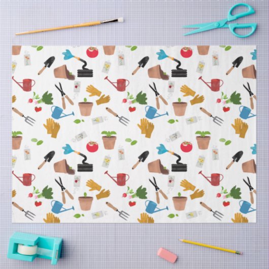 Gardening Tools Planten Gardener Nursery Pattern Tissuepapier (Craft)