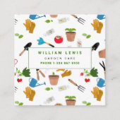 Gardening Tools Planten Gardener Nursery Vierkante Visitekaartje (Voorkant)