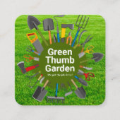 Gardening Tools Variety | Green Grass Vierkante Visitekaartje (Voorkant)