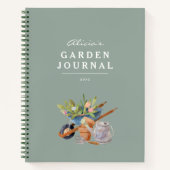 Gardening Tools Waterverf Khaki Garden Journal Notitieboek (Voorkant)