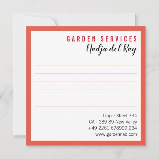 Gardening Visitekaartjes Wilde Rozen Kaart (Achterkant)