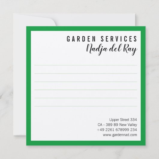 Gardening Visitekaartjes Wilde Rozen Kaart (Achterkant)