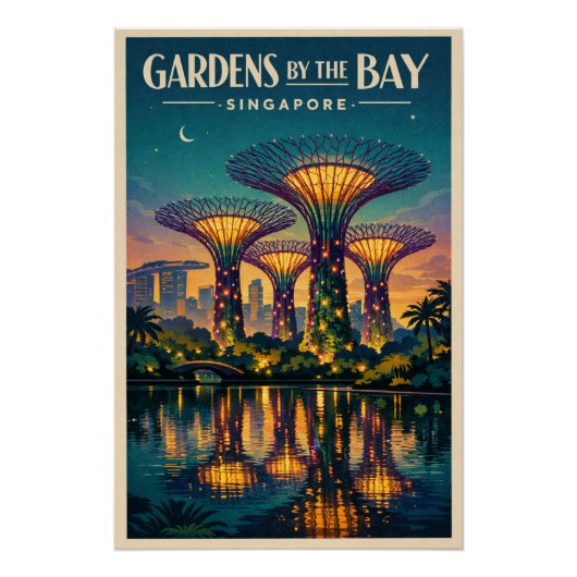 Gardens by the Bay in Singapore Perfect Poster (Voorkant)