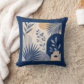 Gardens Syracuse Abstract Navy Leaf Kussen (Deken)