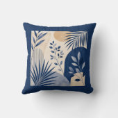Gardens Syracuse Abstract Navy Leaf Kussen (Achterkant)