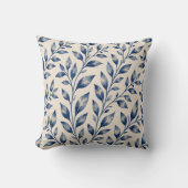 Gardens Syracuse Blauwe Bladpatroon Kussen (Voorkant)