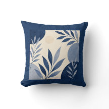 Gardens Syracuse Ivoorkleurig Blauw Bladerenkussen